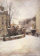 Edouard Castres Snowed up Street in Paris (nn02) china oil painting reproduction